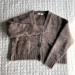 ZARA Cropped Chunky Knit Cardigan Small